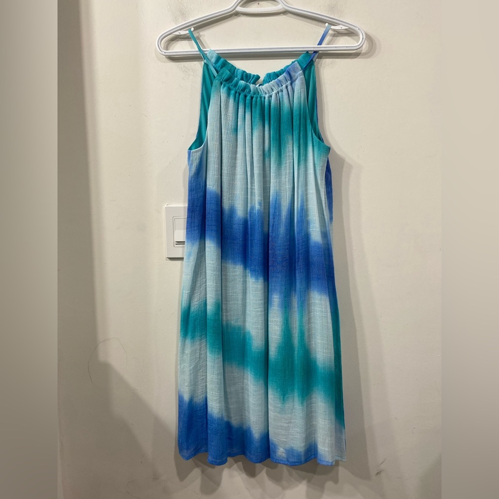 Emma & Michele Ombre Tie Dye Sun Dress Blue size M